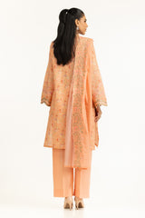 UAE-3PC Lawn Printed Suit With Schiffli Embroiderd IUSTKSD-1051