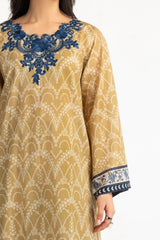 UAE- 3PC Lawn Printed With Embroidered Suit