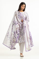 UAE-3PC Lawn Printed With Embroidered Suit
