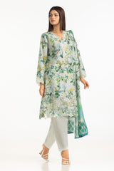 UAE- 3PC Lawn Printed With Embroidered Suit