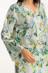 UAE- 3PC Lawn Printed With Embroidered Suit