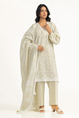 UAE-3PC Lawn Schiffli Embroidered Suit IUSTKSD-2016