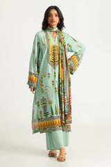 UAE-3PC Linen Printed Suit
