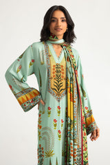 UAE-3PC Linen Printed Suit