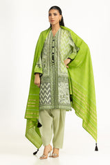 UAE- 3PC Lurex Jacquard Printed Suit
