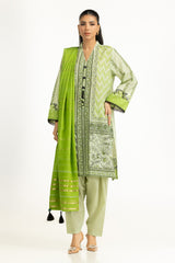 UAE- 3PC Lurex Jacquard Printed Suit