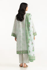 UAE- 3PC Mehsuri Printed Stripe Suit
