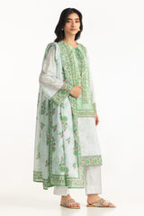 UAE- 3PC Mehsuri Printed Stripe Suit