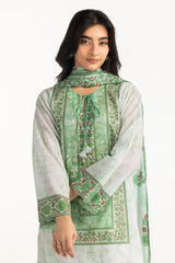 UAE- 3PC Mehsuri Printed Stripe Suit