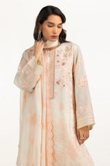 UAE-3PC Paper Cotton Embroidered Suit IUSTKSD-2204