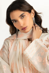 UAE-3PC Paper Cotton Embroidered Suit IUSTKSD-2204