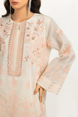 UAE-3PC Paper Cotton Embroidered Suit IUSTKSD-2204