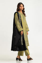 UAE-3PC Pashmina Embroidered Suit