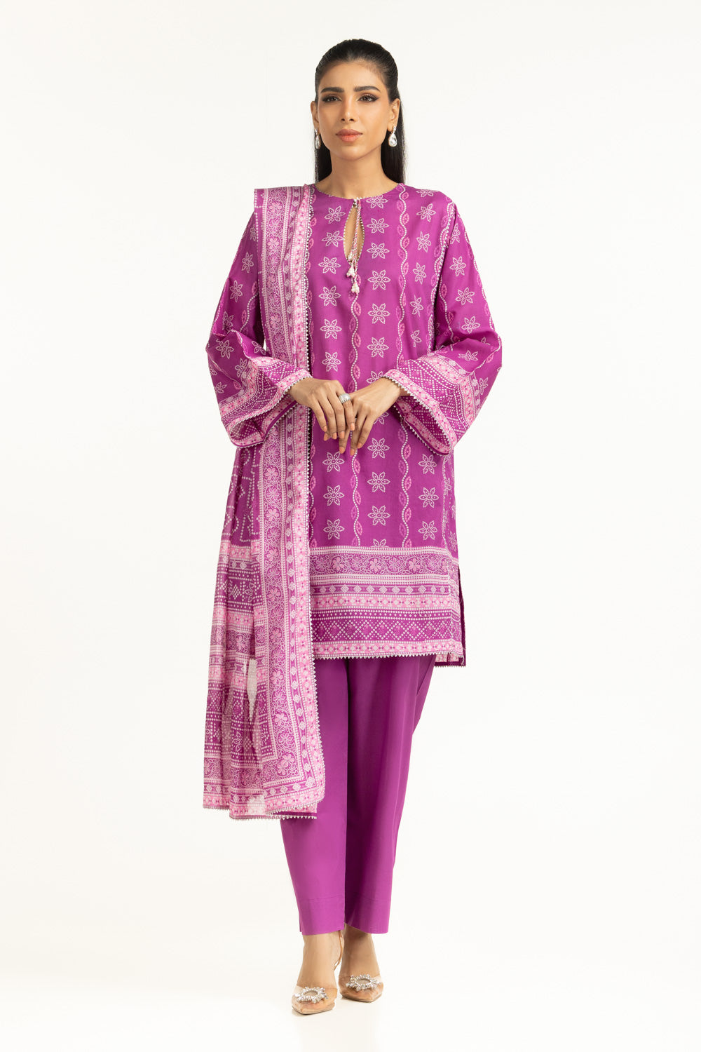 UAE-3PC Printed Lawn Suit IUSTKSD-2033