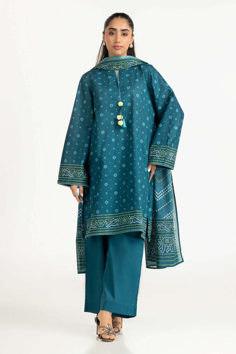 UAE-3PC Printed Lawn Suit IUSTKSD-2092