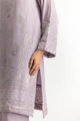 UAE- 3PC Raw Silk Embroidered Suit With Shimmer Embroidered Dupatta