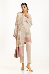 UAE-3PC Rawsilk Embroidered Suit IUSTKSD-1184