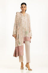 UAE-3PC Rawsilk Embroidered Suit IUSTKSD-1184