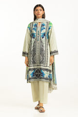 UAE-3PC Self Jacquard Printed Suit IUSTKSD-1170