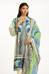 UAE-3PC Self Jacquard Printed Suit IUSTKSD-1170