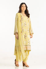 UAE-3PC Swiss Voile Embroidered Suit IUSTKSD-2151