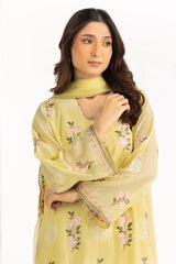 UAE-3PC Swiss Voile Embroidered Suit IUSTKSD-2151