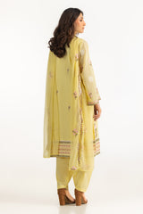 UAE-3PC Swiss Voile Embroidered Suit IUSTKSD-2151