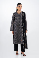 UAE-3PC Swiss Voile Embroidered Suit IUSTKSD-2296