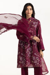 UAE-3PC Swiss Voile Embroidered Suit