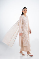 UAE-3PC Swiss Voile Embroidered Suit IUSTKSD-2320