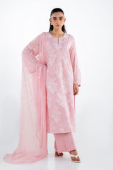 UAE-3PC Swiss Voile Embroidered Suit IUSTKSD-2322