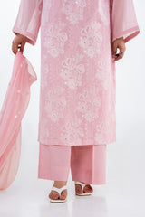 UAE-3PC Swiss Voile Embroidered Suit IUSTKSD-2322