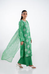 UAE-3PC Swiss Voile Embroidered Suit IUSTKSD-2326