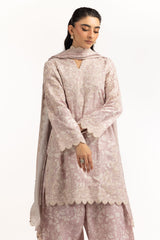 UAE-3PC Tennis Net Printed Suit With Embroidered IPSTD-44866