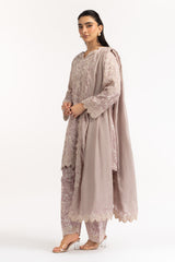 UAE-3PC Tennis Net Printed Suit With Embroidered IPSTD-44866