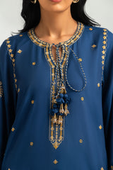 UAE-3PC Viscose Raw silk Embroidered Suit