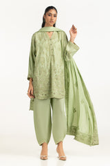 UAE-3PC Viscose Rawsilk Embroidered Suit IPSTD-77421