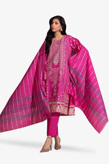 UAE-3 Piece Karandi Embroidered And Lacquer Printed Suit IUSTKSD-476