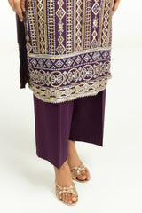 UAE-3PC Chiffon Embroidered Suit IUSTKSD-654