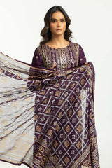 UAE-3PC Chiffon Embroidered Suit IUSTKSD-654