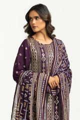 UAE-3PC Chiffon Embroidered Suit IUSTKSD-654