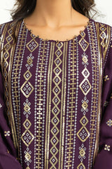 UAE-3PC Chiffon Embroidered Suit IUSTKSD-654