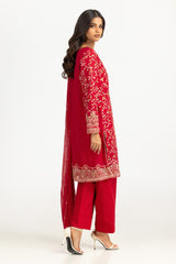 UAE-3PC Chiffon Embroidered Suit IUSTKSD-765
