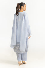 UAE-3PC Dyed Chiffon Embroidered Suit IUSTKSD-763
