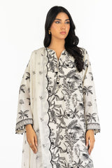 UAE-3PC Dyed Embroidered Swiss Voile Suit IUSTKSD-596