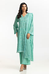 UAE-3PC Lawn Embroidered Suit IUSTKSD-547