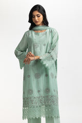 UAE-3PC Lawn Embroidered Suit IUSTKSD-574