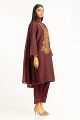 UAE-3PC Jacquard Embroidered Suit IUSTKSD-910