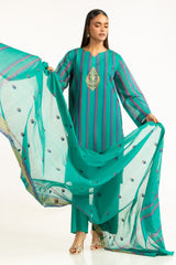 UAE-3PC Jacquard Embroidered Suit IUSTKSD-952