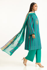 UAE-3PC Jacquard Embroidered Suit IUSTKSD-952
